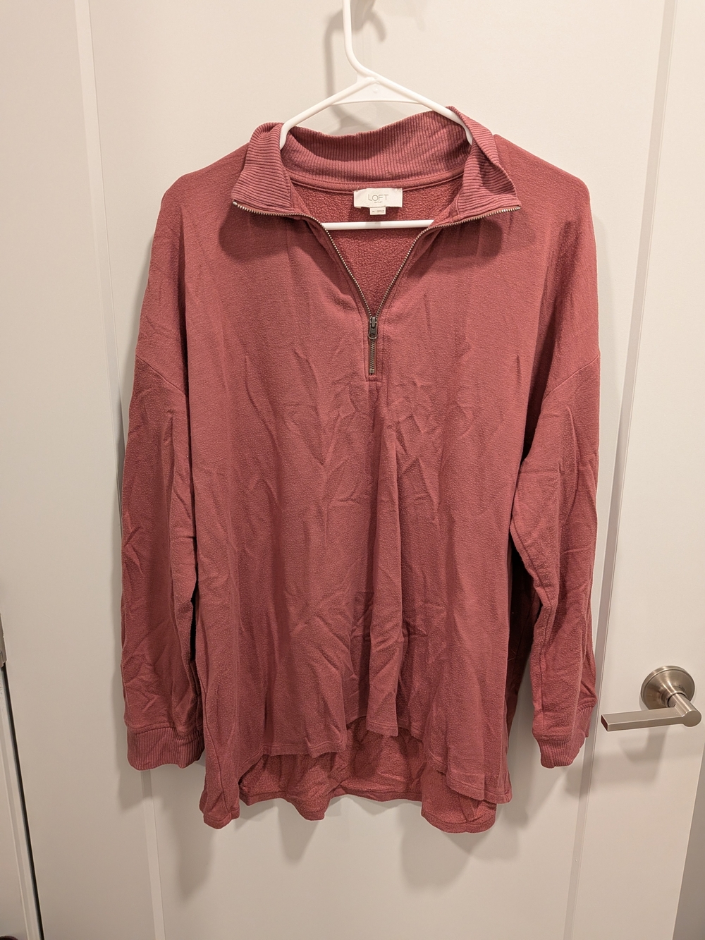 LOFT Dusty Rose Half-Zip Pullover Lounge Wear